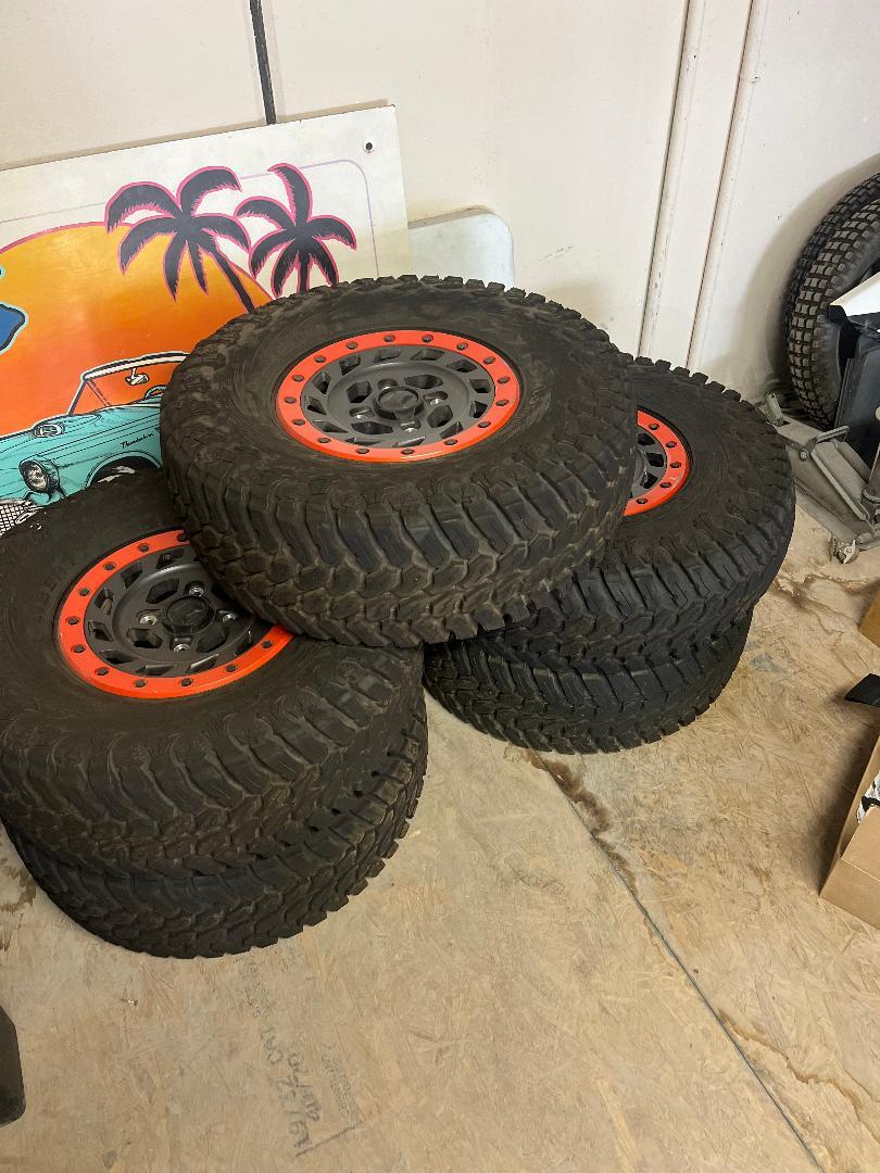 For Sale: 5 CAN AM STOCK BEAD-LOCK RIMS WMAXXIS LIBERTY TIRES - photo0