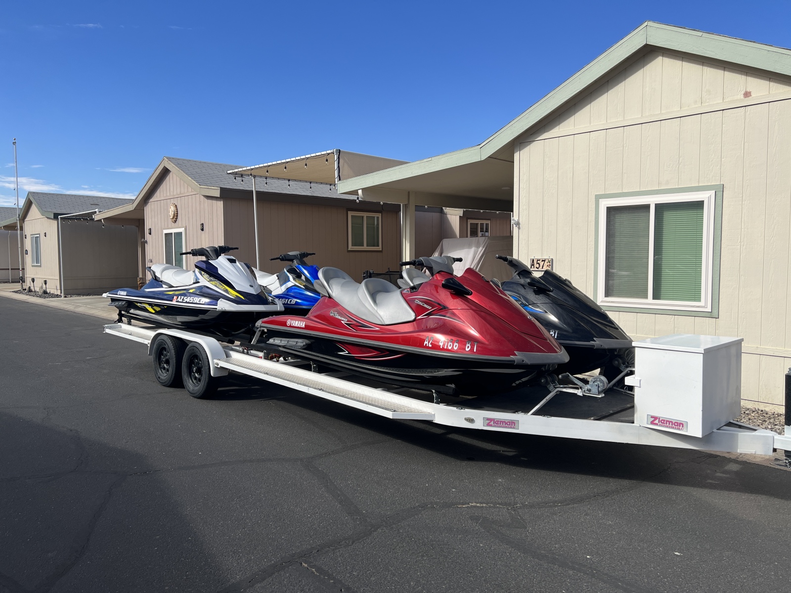 For Sale: 1994 Zieman 4 Place Waverunner or Jetski Trailer also Converts to a Flat Bed - photo0