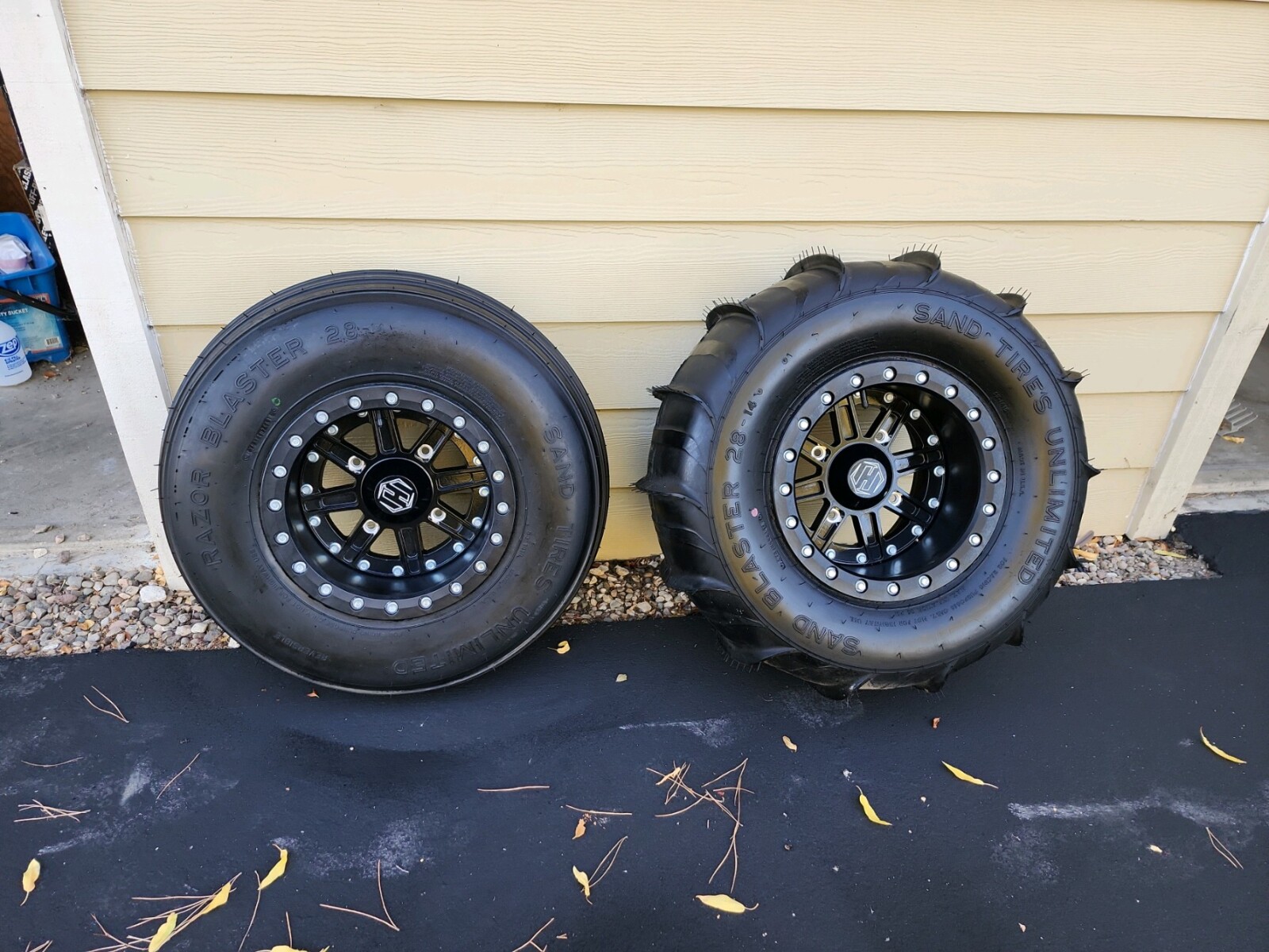 For Sale: Set of Hiper Carbon Fiber Wheels with Sand Tires (Polaris RZR XP) - photo0