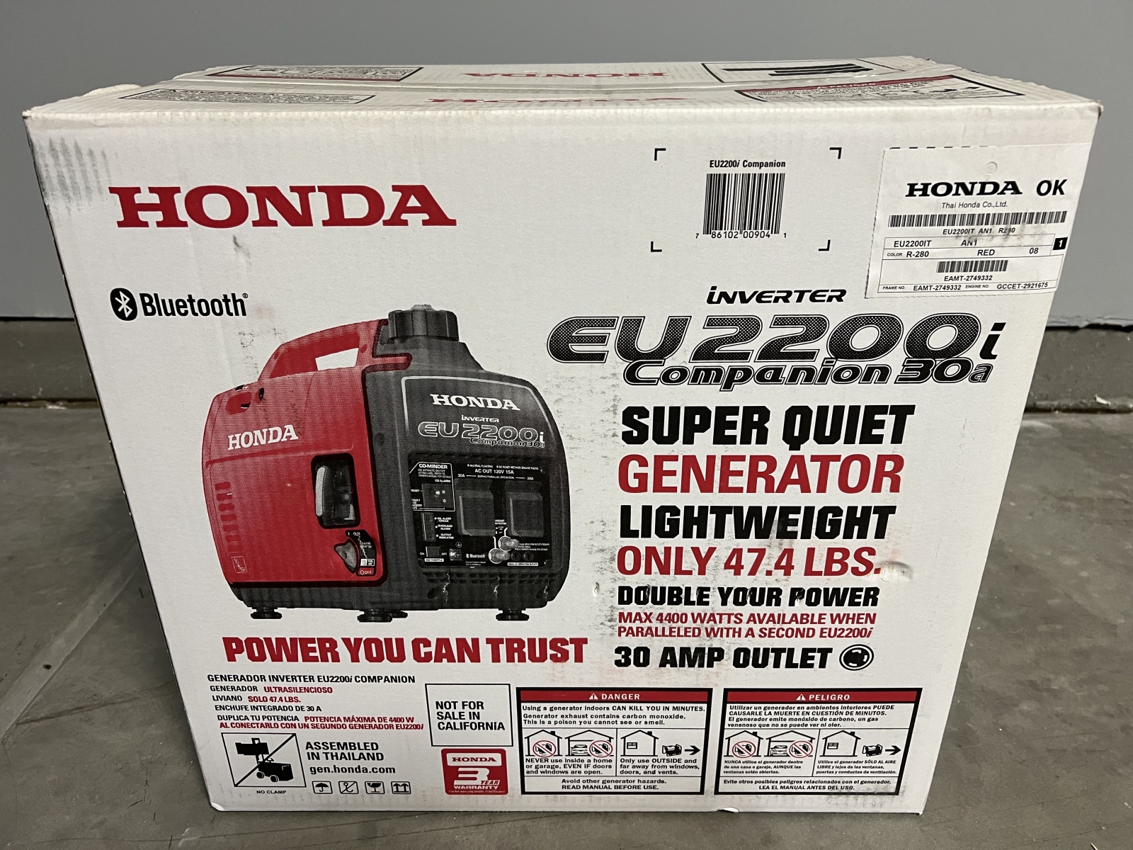 For Sale: Honda EU2200i Companion 30A Generator - photo0