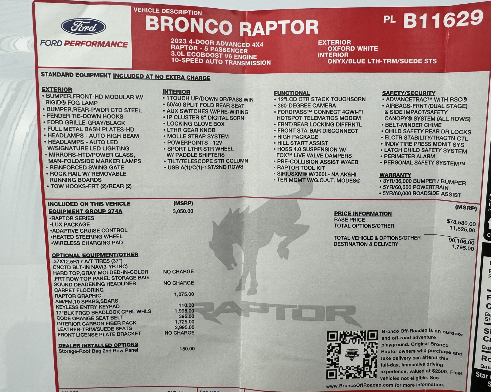 For Sale: 2023 Ford Bronco Raptor ((SOLD)) - photo4
