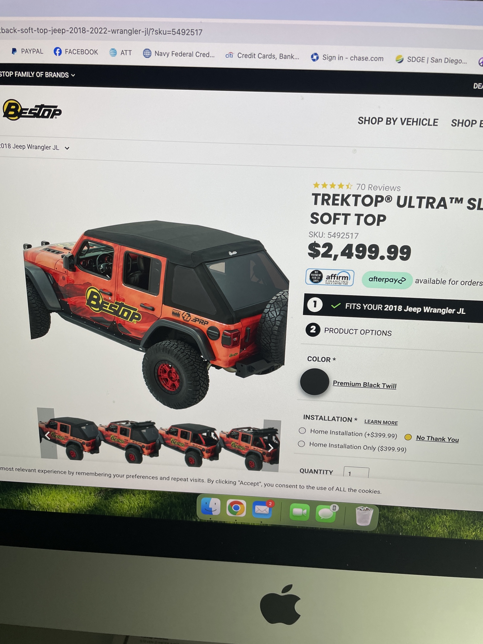 For Sale: BESTOP TREKTOP® ULTRA™ SLANTBACK SOFT TOP 2018-2024 Jeep Wrangler JL - photo0