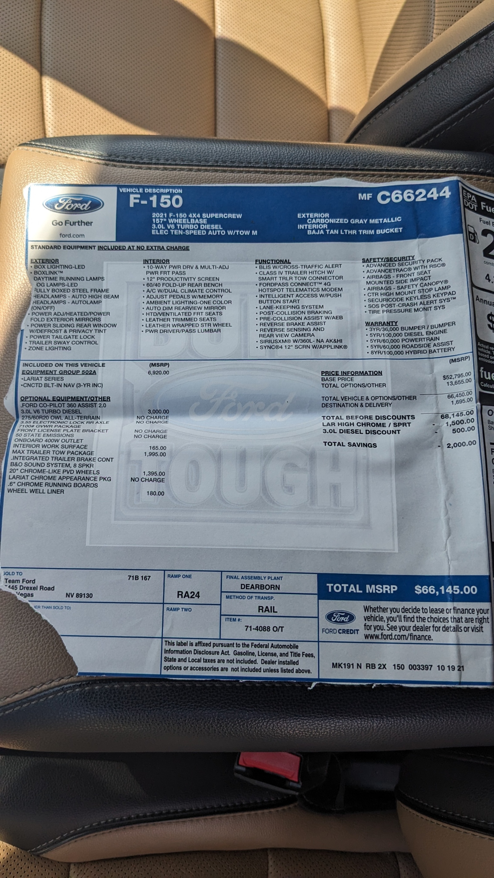 For Sale: 2021 f-150 diesel 6'4in bed - photo6