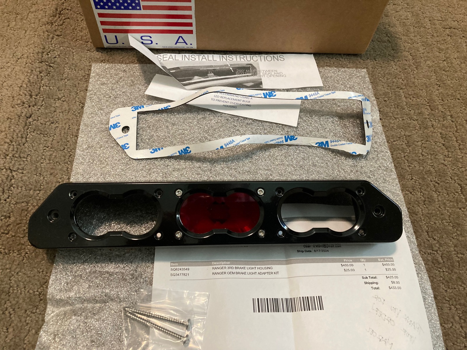 Cutless Designs Ford Ranger & F150 Billet 3rd Brake Light Housing NEW