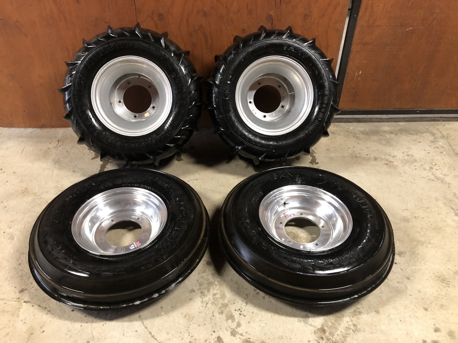 For Sale: Paddles and Razors - Sand Tires Unlimited Paddles and Razors on Douglas Wheel Technologies 15” Aluminum Rims - Like New - photo0
